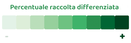 Legenda cartina: indicatori di performance ambientale dei comuni